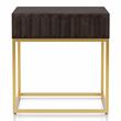 Bowery Hill 2-Piece Metal Coffee Table Set Walnut Finish Contemporary Style