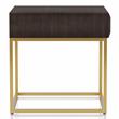 Bowery Hill 2-Piece Metal Coffee Table Set Walnut Finish Contemporary Style