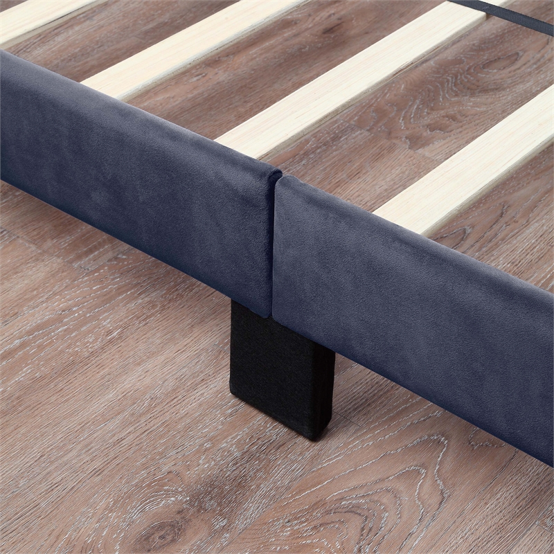 Bowery Hill Contemporary Fabric Storage Full Bed with USB in Gray