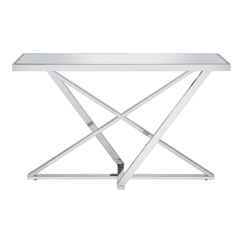 Bowery Hill Metal 3-Piece Coffee Table Set in Chrome