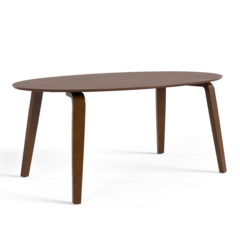 Bowery Hill 7-Piece Walnut Oval Dining Set with Upholstered Boucle Seats