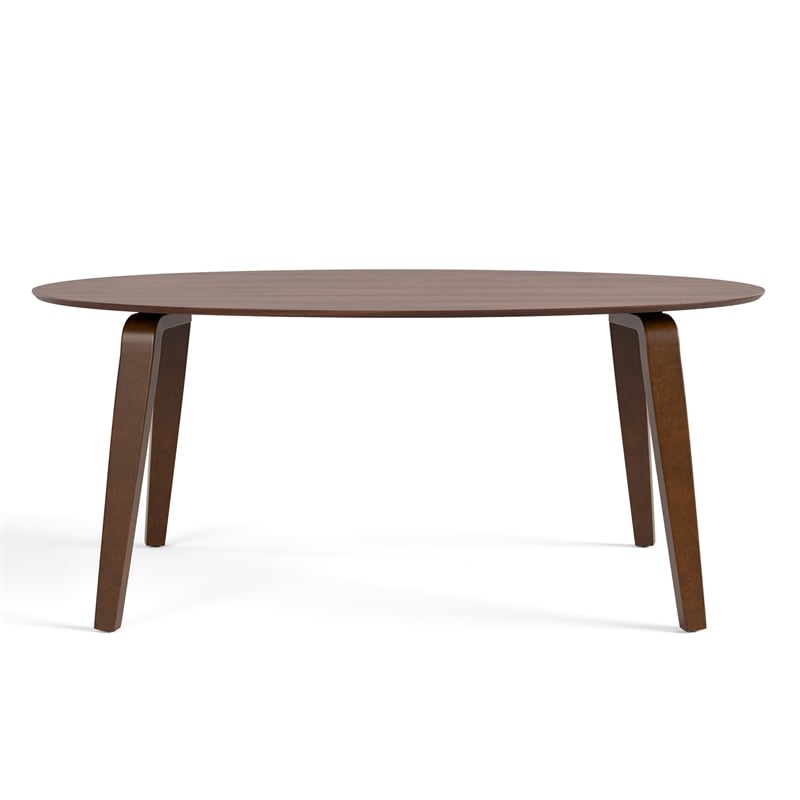 Bowery Hill 7-Piece Walnut Oval Dining Set with Upholstered Boucle Seats