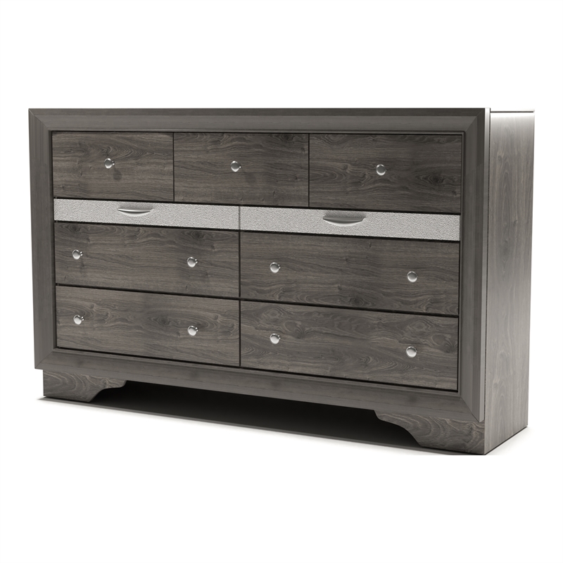 Bowery Hill 2pc Bedroom Set King Bed and Dresser in Gray Finish