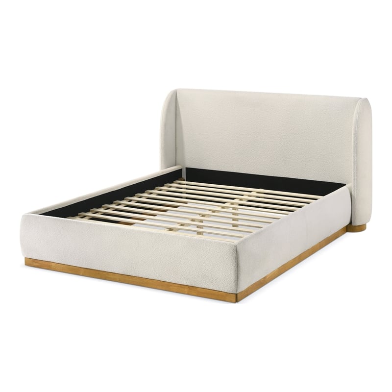 Bowery Hill Queen Bed with Rubberwood Frame in White Finish