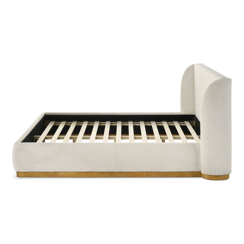 Bowery Hill Queen Bed with Rubberwood Frame in White Finish