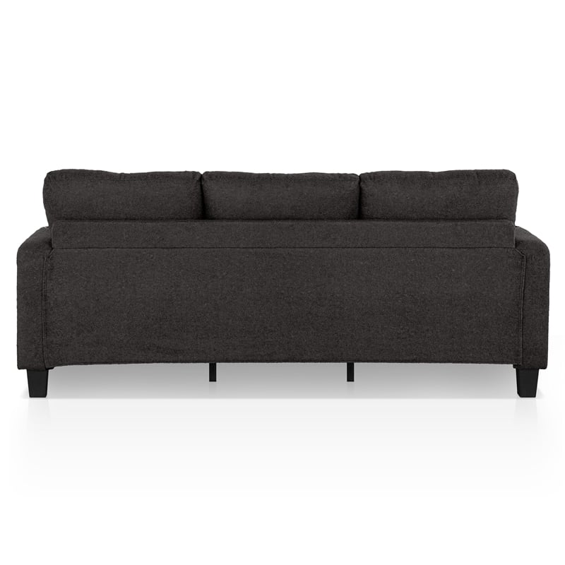 Bowery Hill Dark Gray Boucle Sofa with Cup Holders and USB Ports