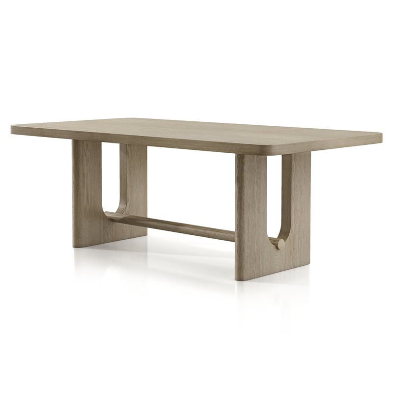 Bowery Hill 7-Piece Rubberwood Dining Table Set in White Oak