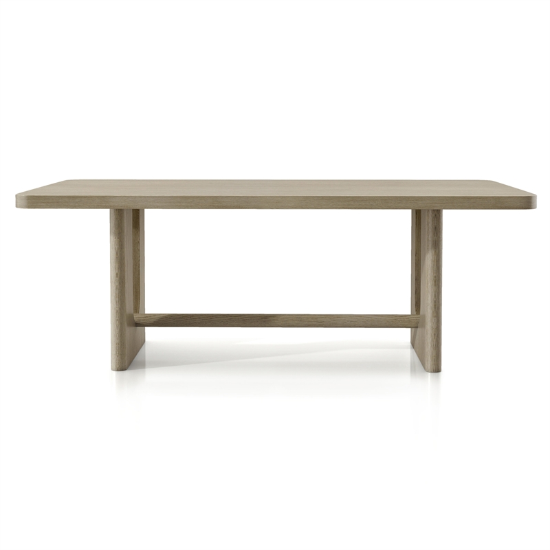 Bowery Hill 7-Piece Rubberwood Dining Table Set in White Oak