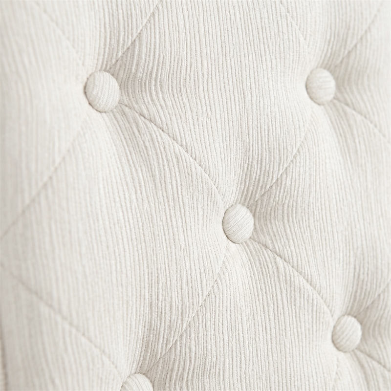 Bowery Hill Upholstered Tufted Side Chairs in Ivory (Set of 2)