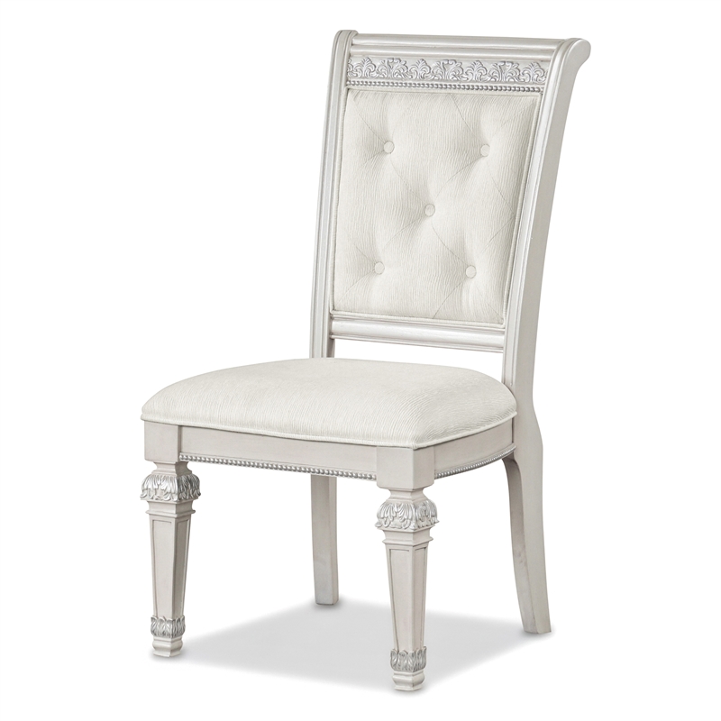 Bowery Hill Upholstered Tufted Side Chairs in Ivory (Set of 2)
