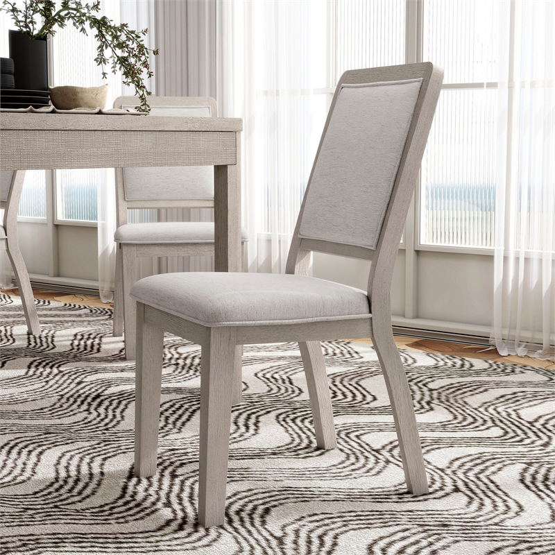 Bowery Hill Set of 2 Rubberwood Side Chairs in Natural Oak Finish
