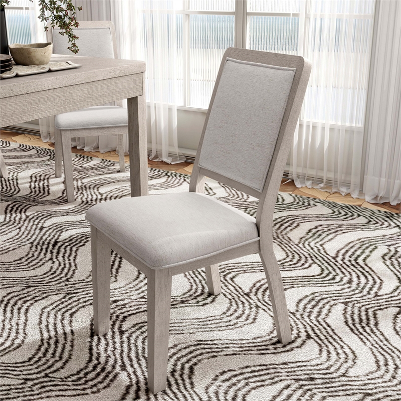 Bowery Hill Set of 2 Rubberwood Side Chairs in Natural Oak Finish