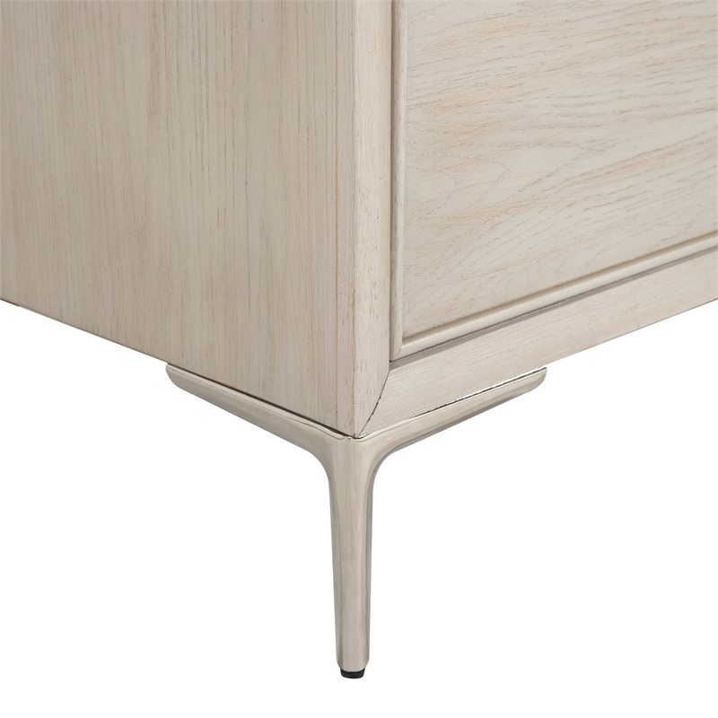 Bowery Hill Solid Wood 6-Drawer Dresser with Mirror in Natural Oak