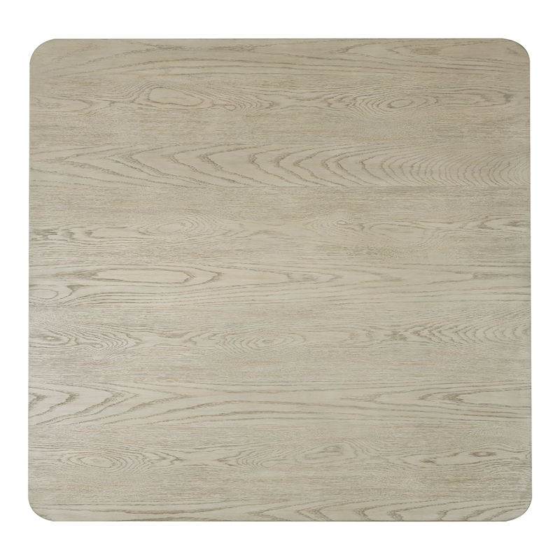 Bowery Hill Rubberwood Counter-Height Pedestal Table in White Oak