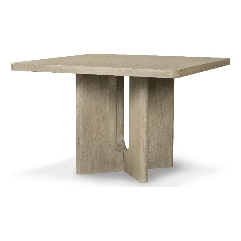 Bowery Hill Rubberwood Counter-Height Pedestal Table in White Oak