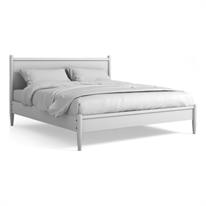 Bowery Hill Solid Wood White Full Platform Bed with 12&quot Memory Foam Mattress