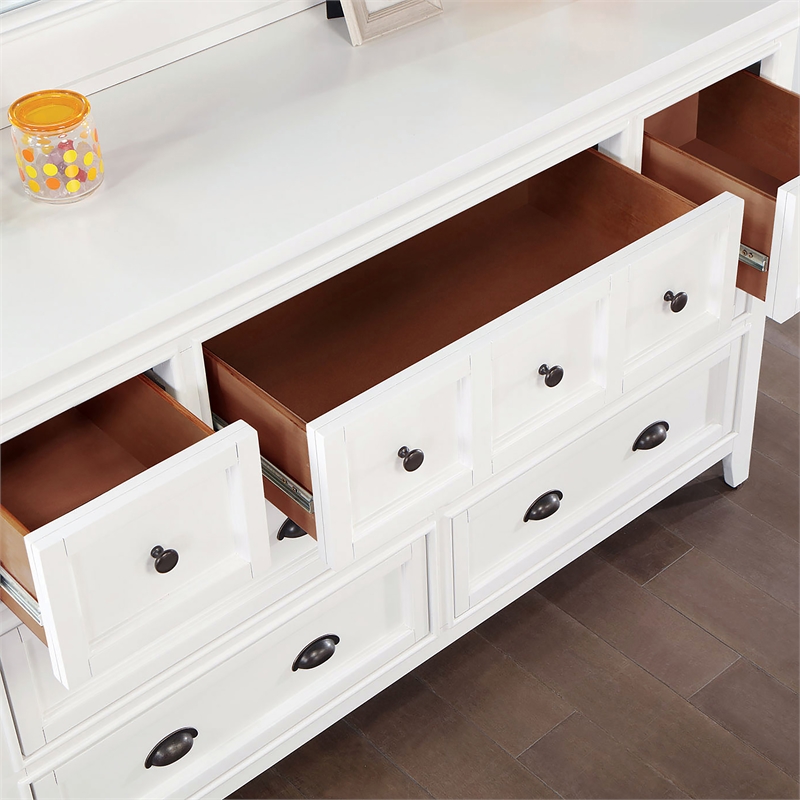 Bowery Hill 6-Piece Wood Bedroom Set with Twin Bed in White Finish