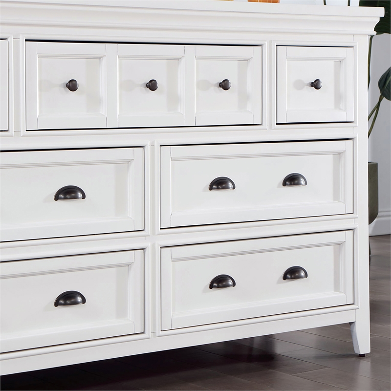 Bowery Hill 6-Piece Wood Bedroom Set with Twin Bed in White Finish