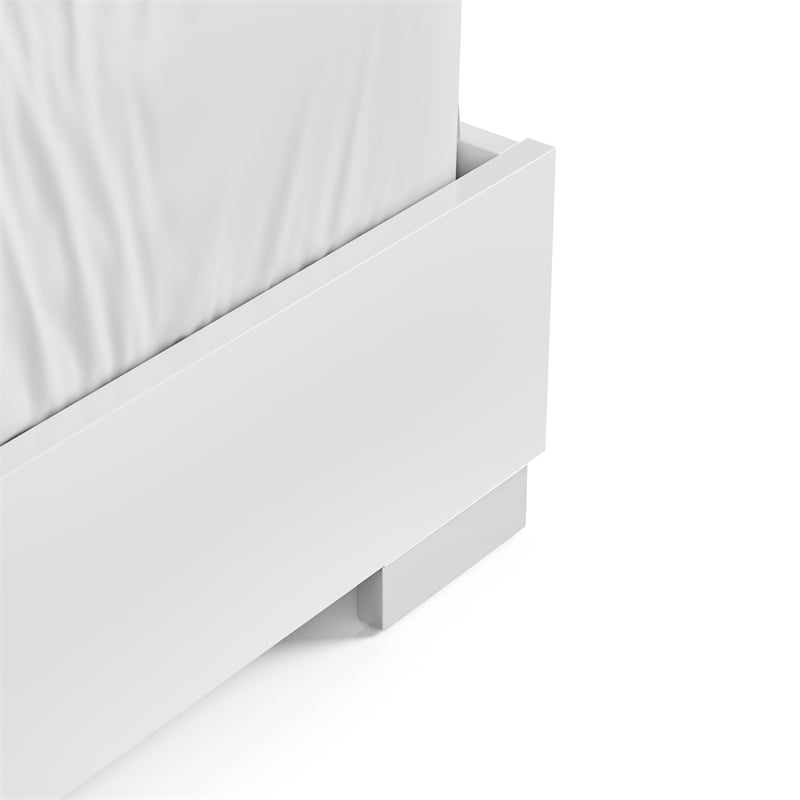 Bowery Hill LED Light King Bed Frame in White Finish