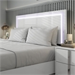 Bowery Hill LED Light King Bed Frame in White Finish