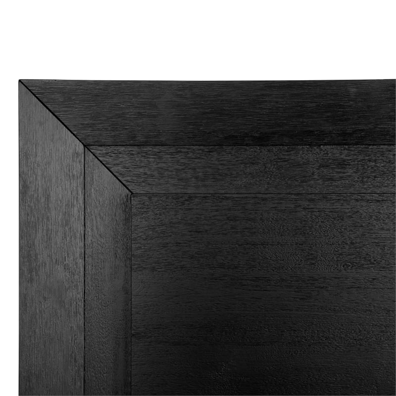 Bowery Hill Modern LED Headboard Solid Wood Eastern King Bed in Black