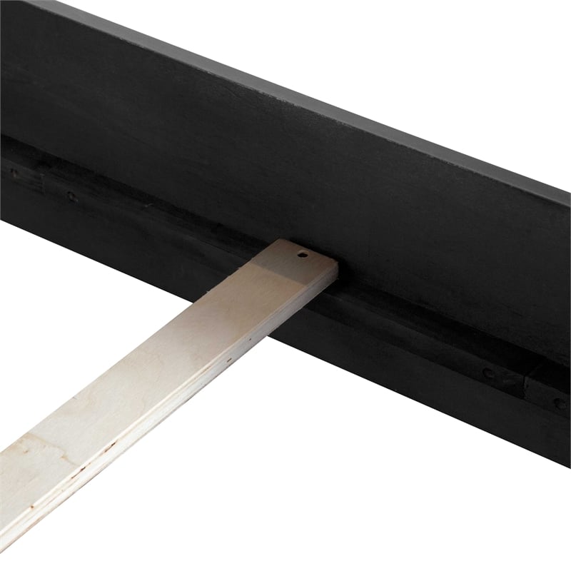 Bowery Hill Modern LED Headboard Solid Wood Eastern King Bed in Black