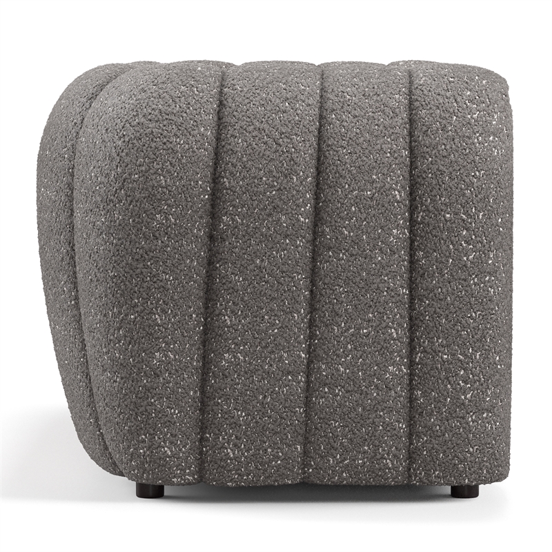 Bowery Hill Tufted Boucle Fabric Loveseat in Charcoal Gray