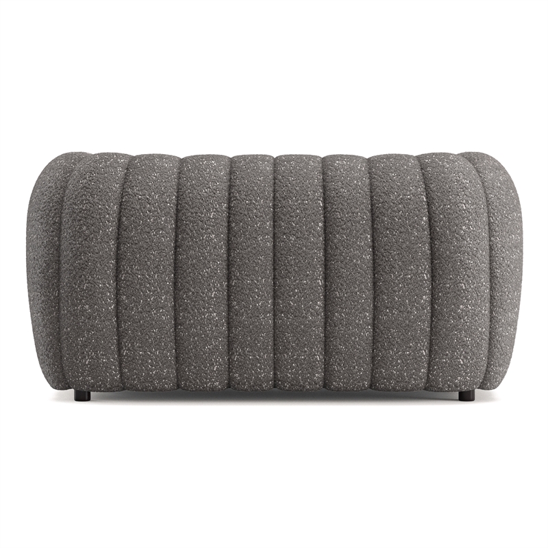Bowery Hill Tufted Boucle Fabric Loveseat in Charcoal Gray