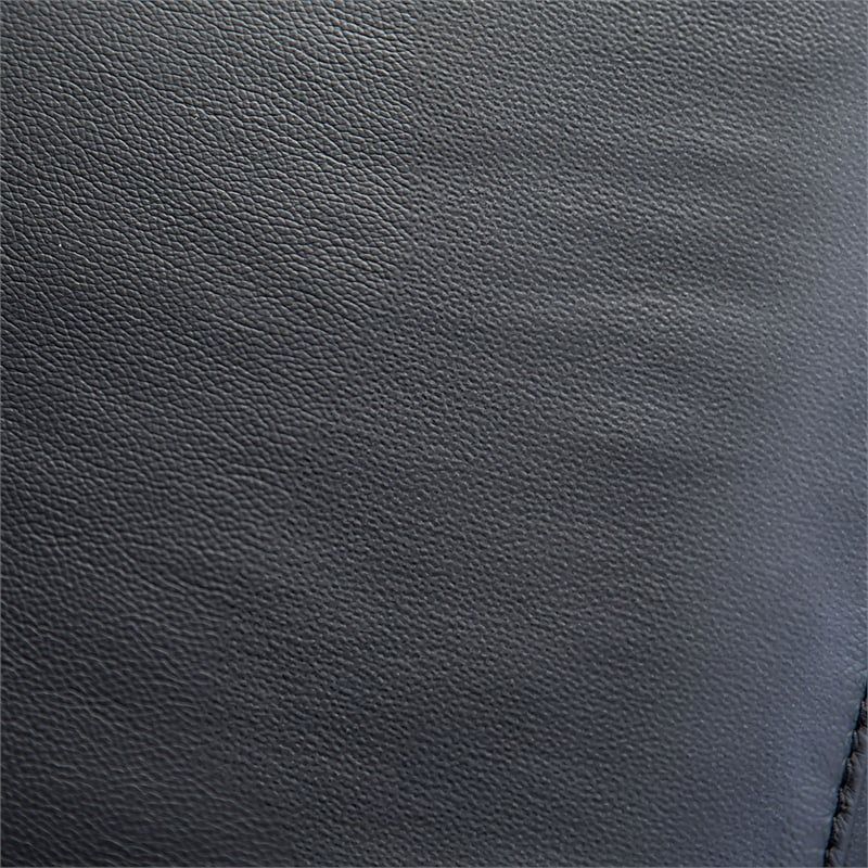 Bowery Hill Leather Reclining Sofa with Manual Recline in Black