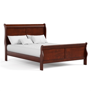 Bowery Hill Sleigh Queen Panel Bed with Shaker Panels in Cherry