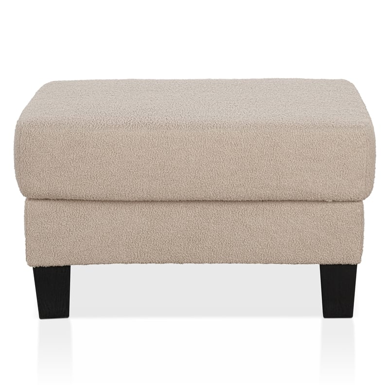 Bowery Hill Beige Fabric Storage Ottoman with Lift-Off Lid and Foam