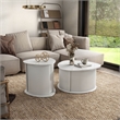 Bowery Hill 2-Piece White Coffee and End Table Set with Storage