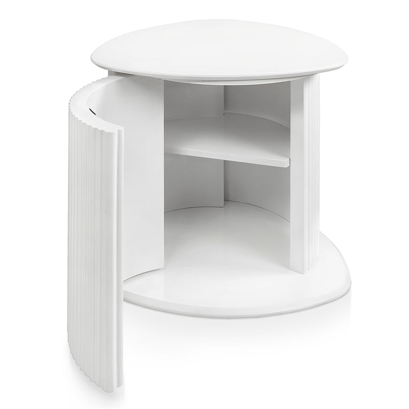 Bowery Hill 2-Piece White Coffee and End Table Set with Storage