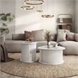 Bowery Hill 2-Piece White Coffee and End Table Set with Storage