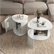 Bowery Hill 2-Piece White Coffee and End Table Set with Storage