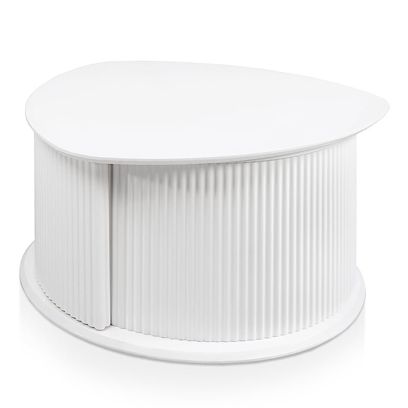 Bowery Hill 2-Piece White Coffee and End Table Set with Storage