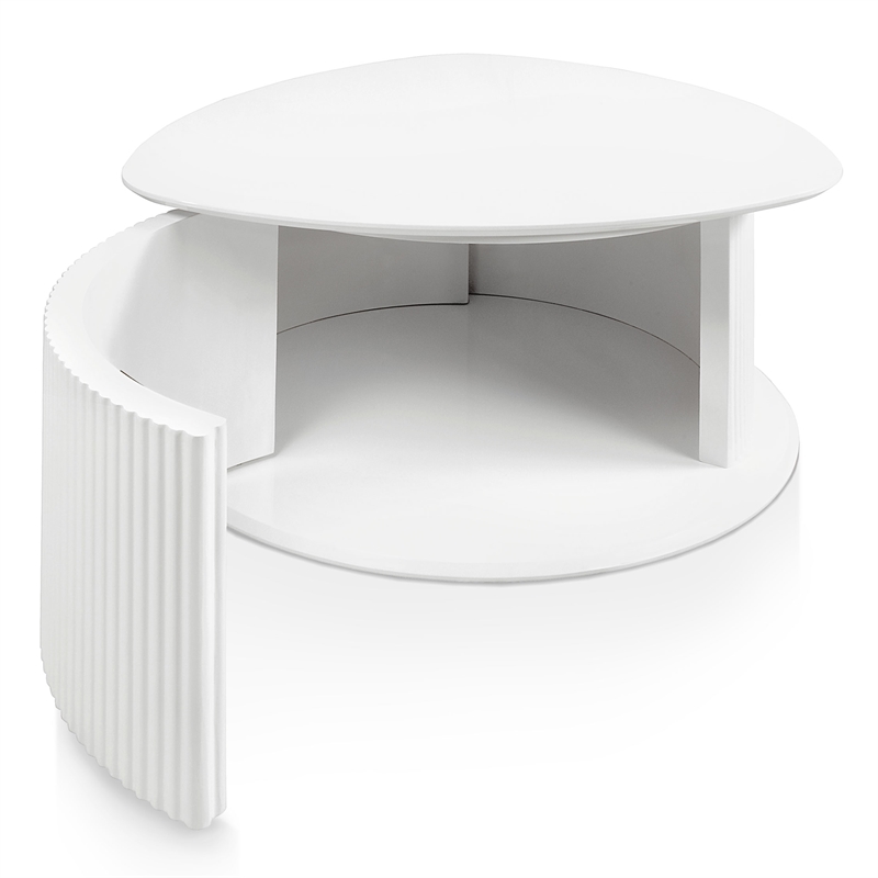 Bowery Hill 2-Piece White Coffee and End Table Set with Storage