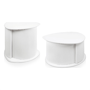 Bowery Hill 2-Piece White Coffee and End Table Set with Storage