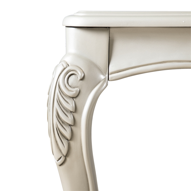 Bowery Hill Wood End Table with Cabriole Legs in Gold Finish