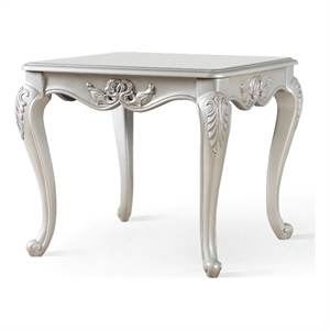 Bowery Hill Wood End Table with Cabriole Legs in Gold Finish