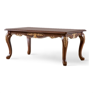 Bowery Hill Wood Coffee Table with Cabriole Legs in Cherry Finish