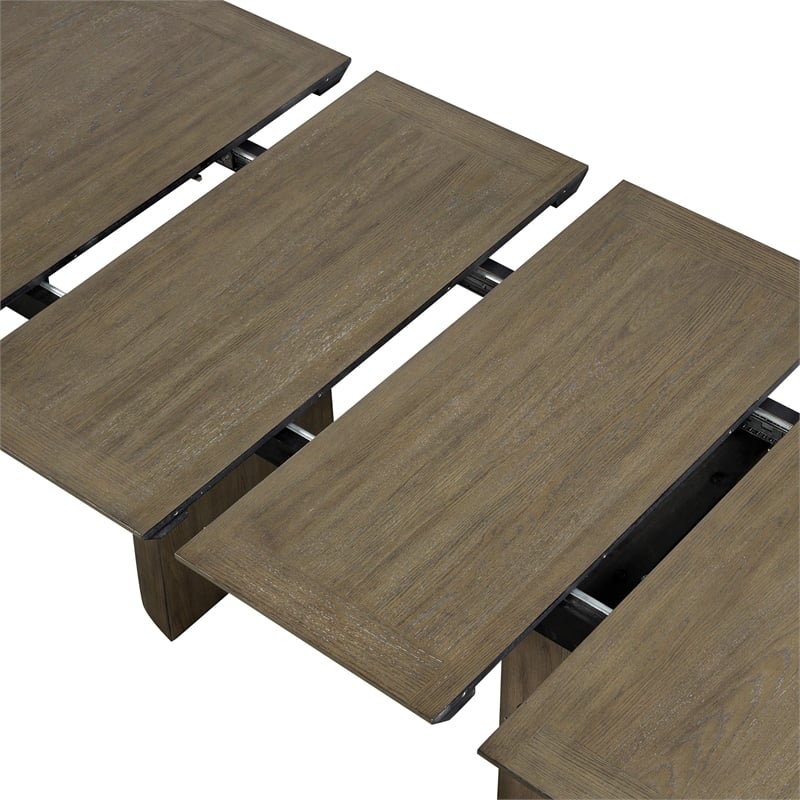 Bowery Hill Extendable 7-Piece Dining Table Set in Oak Finish