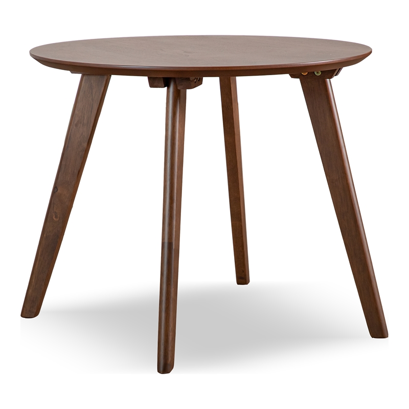 Bowery Hill 2-Piece Side Table and Boucle Fabric Accent Chair in Walnut