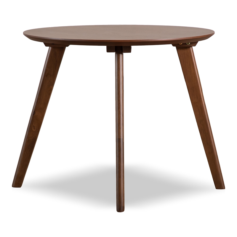 Bowery Hill 2-Piece Side Table and Boucle Fabric Accent Chair in Walnut