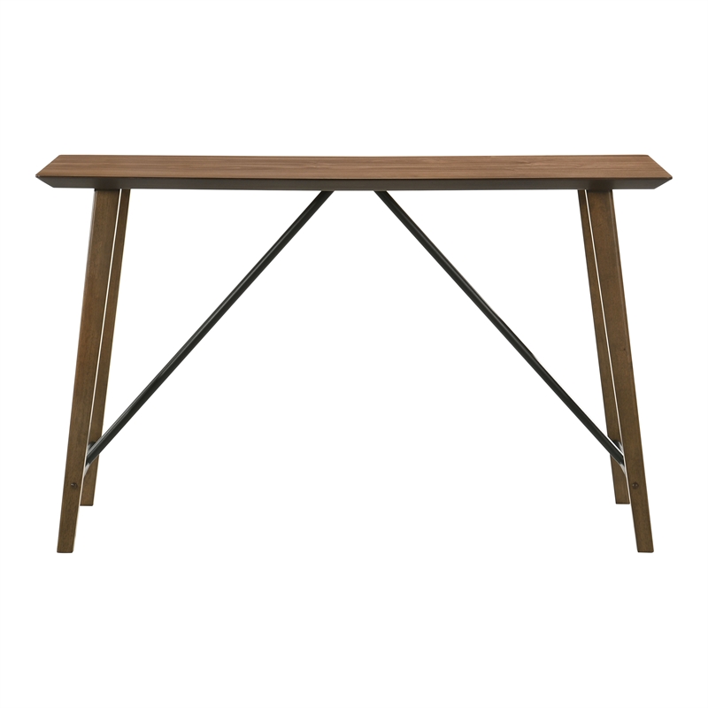 Bowery Hill Walnut 5-Piece Counter Dining Table Set