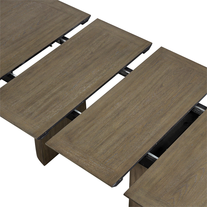 Bowery Hill Extendable 9-Piece Dining Table Set in Oak Finish