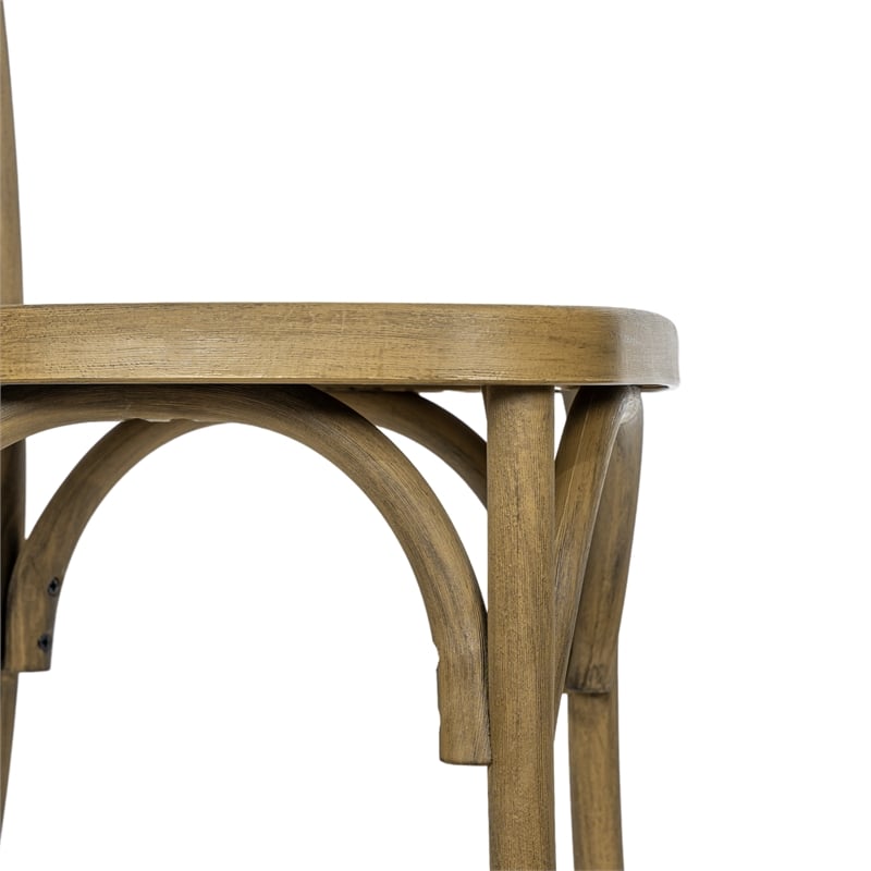 Bowery Hill Resin Cross Back Chair in Chestnut for Indoor/Outdoor Use