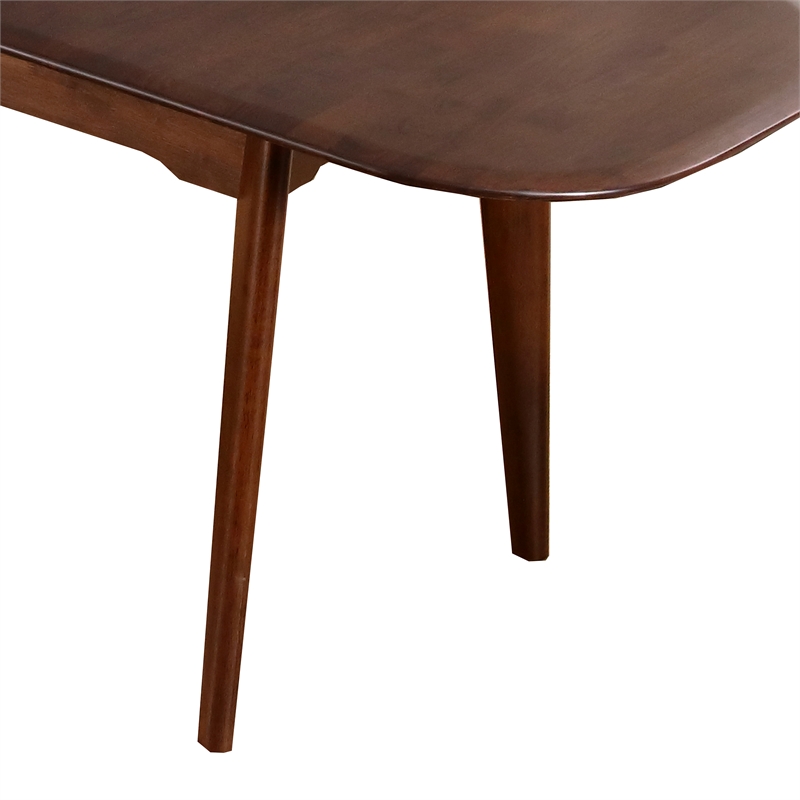 Bowery Hill Solid Wood 7-Piece Dining Table Set in Walnut Finish