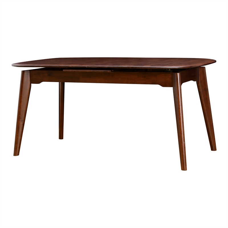 Bowery Hill Solid Wood 7-Piece Dining Table Set in Walnut Finish