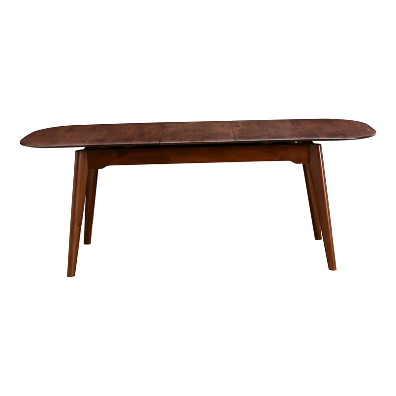 Bowery Hill Solid Wood 7-Piece Dining Table Set in Walnut Finish